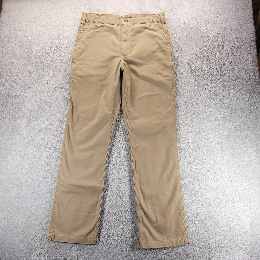 Carhartt Pants Mens 36x34 Beige Relaxed Fit Twill BN0095-M Work Chino Workwear